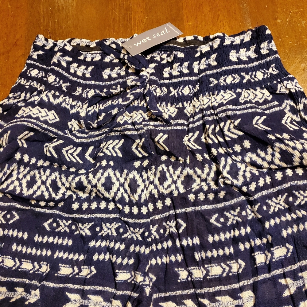 Wet Seal Smock Waist Blue Pants‎